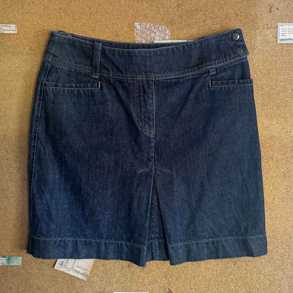 New York & Company Dark Blue Denim Skirt